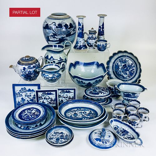 Approximately Seventy-nine Pieces of Canton Porcelain Tableware