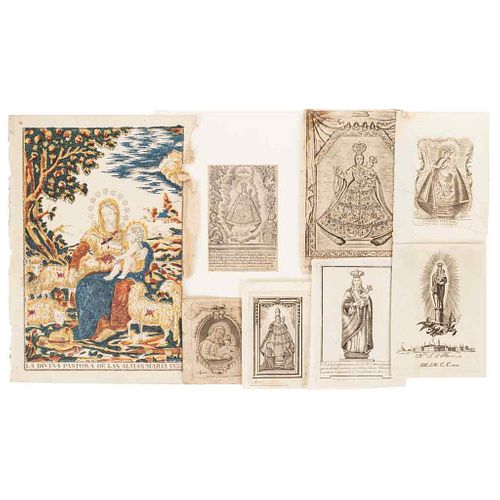 Virgins with Child.Different Representations. N. S. del Pilar, N. S. de Sta. Ma. de Gracia, N. S. del Rosario. Engravings. Pieces: 8.