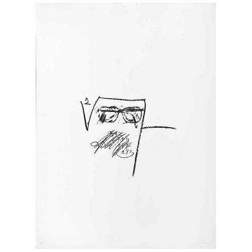 ANTONI TÀPIES, Llambrec Material VI, 1975, Signed, Screenprint H. C., 13.3 x 14" (34 x 36 cm), 29.9 x 22" (76 x 56 cm) total measurements