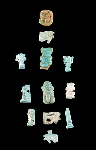 Lot of 12 Egyptian Faience Amulets