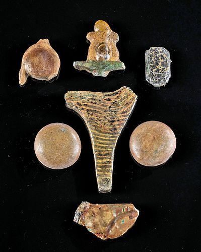 Lot of 7 Egyptian Glass Inlay Fragments