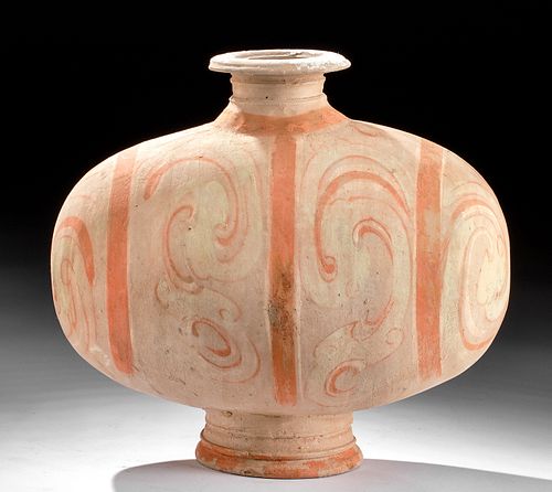 Chinese Han Polychrome Cocoon Vessel