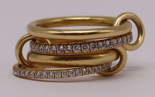 JEWELRY. Signed 18kt Gold and Diamond Ring.