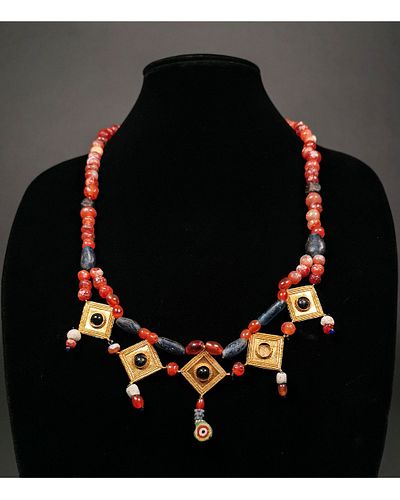 GREEK GOLD AND STONE NECKLACE