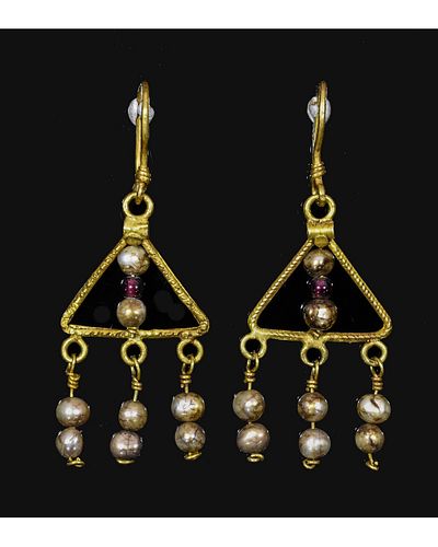 ROMAN GOLD EARRINGS WITH PEARLS