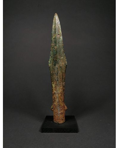 CHINESE WARRING STATES BRONZE DECORATED SPEAR