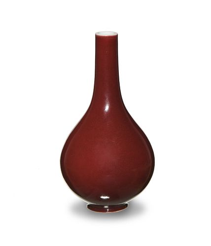 Imperial Chinese Red Glazed Vase, Yongzheng