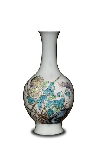 Chinese Porcelain Vase with Cricket, Republic