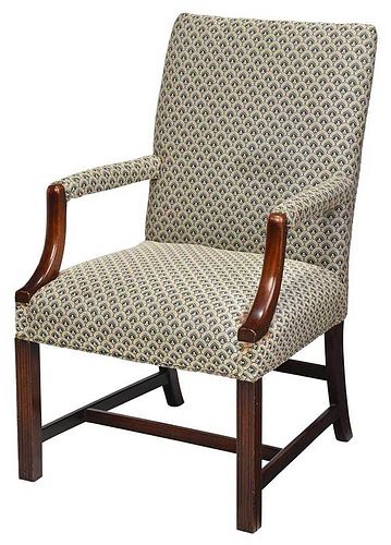 Chippendale Style Mahogany Library Chair