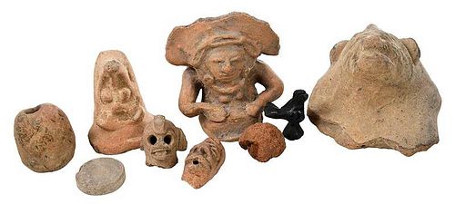 Group of 19 Earthenware Fragments and Figures