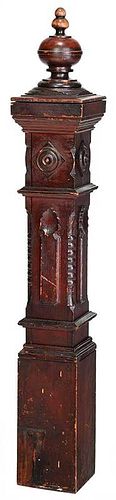 Victorian Carved and Turned Newell Post