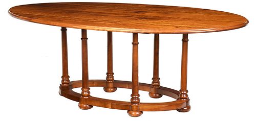 Neoclassical Style Figured Cherry Dining Table