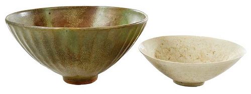 Two Monochrome Glazed Chinese Bowls
