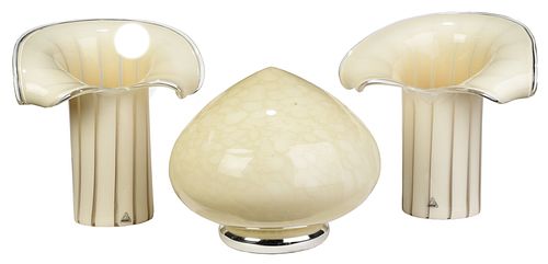 Three Modern Italian Murano Glass Table Lamps