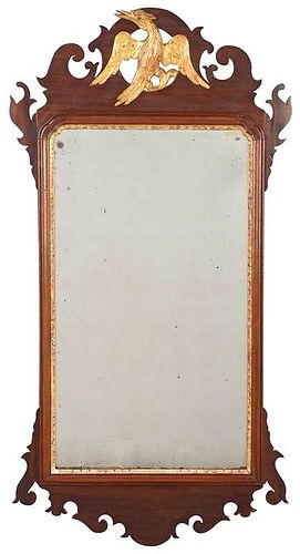 Chippendale Mahogany and Parcel Gilt Mirror 