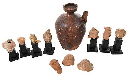 Ten Greek or Roman Terracotta Head Fragments