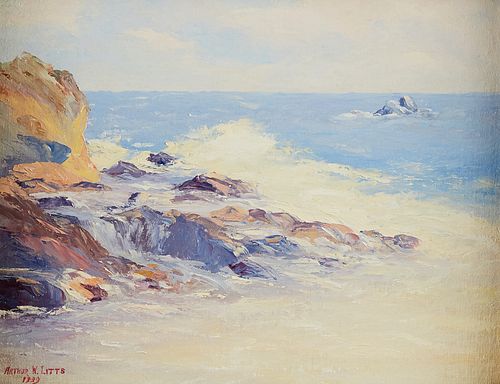 Arthur Litts "Laguna Beach, California" Oil on Bo