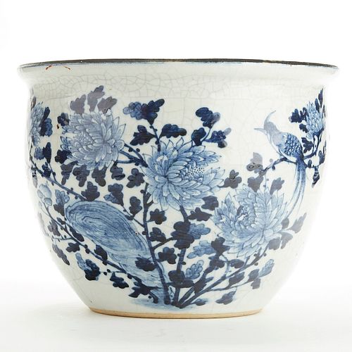 Early 20th c. Chinese Blue and White Porcelain Ja