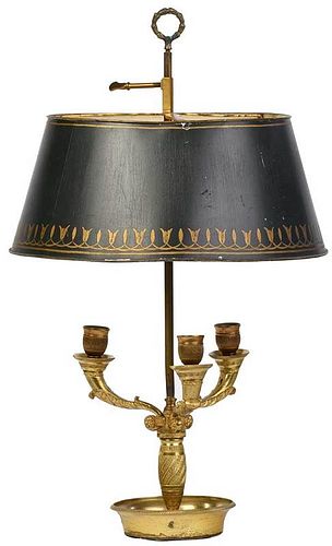 French Empire Ormolu Tole Lamp