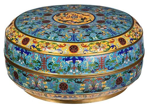 Large Chinese Cloisonne Covered Box