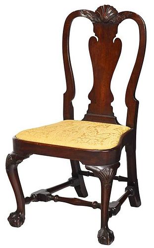 Rare John Welch Queen Anne Carved Side Chair