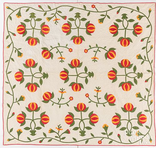 Appliqué quilt, late 19th c.