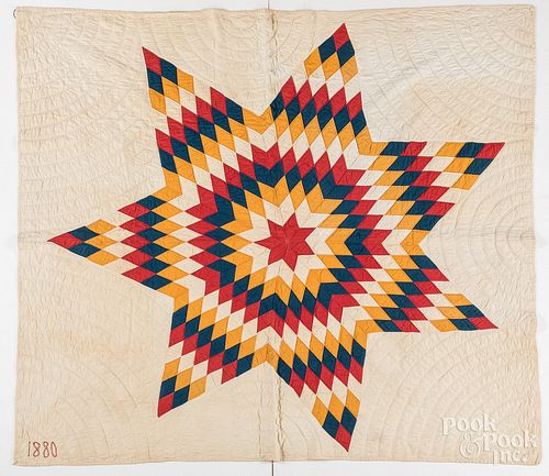 Star of Bethlehem quilt, dated 1880
