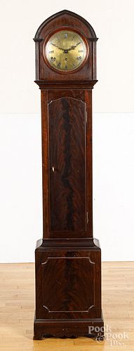 Mahogany tall case clock, early 20th c.