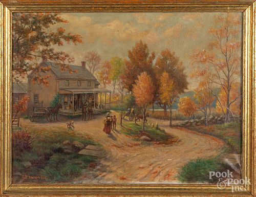 Adolph Pannash oil on canvas country landscape