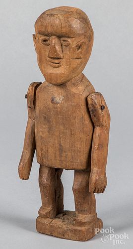 Carved walnut figure, 19th c.