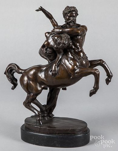 Figural bronze of a woman and centaur