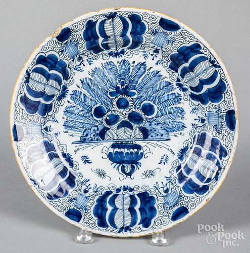Delft blue and white charger, 18th c.