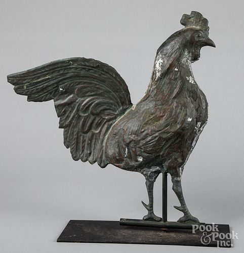 Copper rooster weathervane