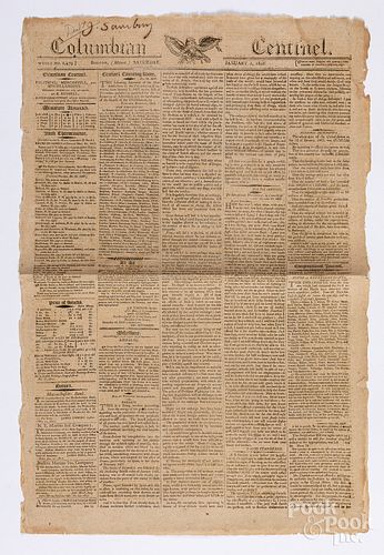 Columbian Sentinel newspaper, Boston, MA