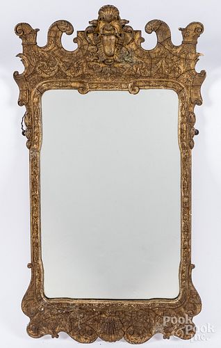 Continental giltwood mirror, ca. 1900.
