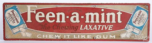 Iron Feen-a-mint laxative trade sign.