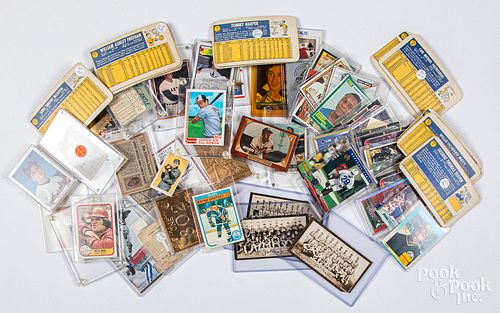 Collection of sports trading cards.