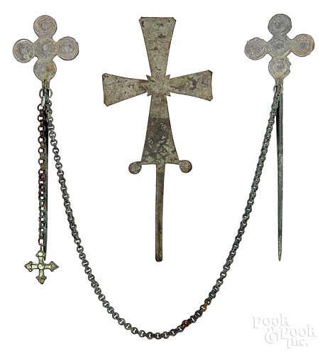 Byzantine bronze processional Crosses