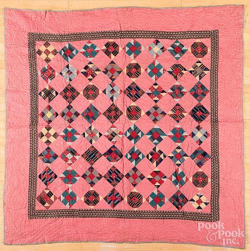 Nine patch quilt, late 19th c.