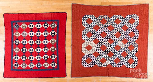 Two pieced quilts, ca. 1900.