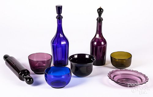 Collection of colored glass, mostly 19th c.