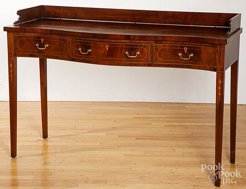 Federal style bench-made inlaid mahogany sideboar