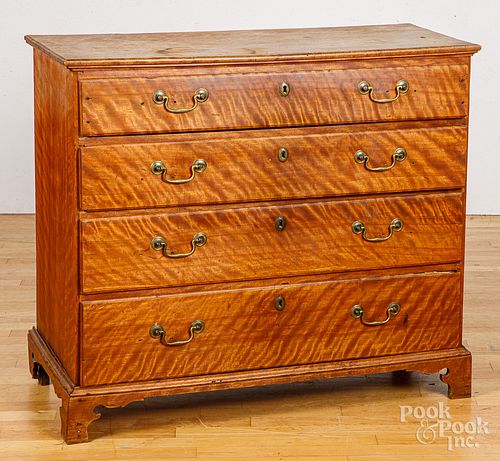 New England Chippendale chest of drawers.
