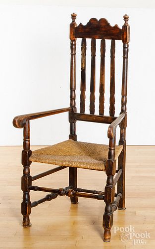 New England banisterback armchair, mid 18th c.