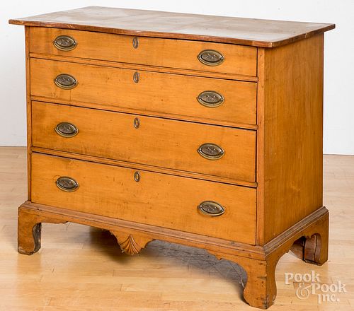 New England Chippendale maple chest of drawers.