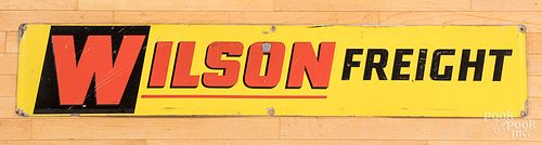 Wilson Freight embossed tin trucking sign