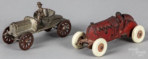 Two Hubley cast iron racers