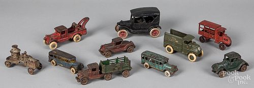 Ten miscellaneous small cast iron vehicles