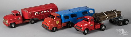 Three pressed steel tractor trailers