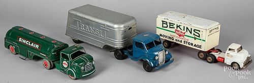 Three tractor trailers